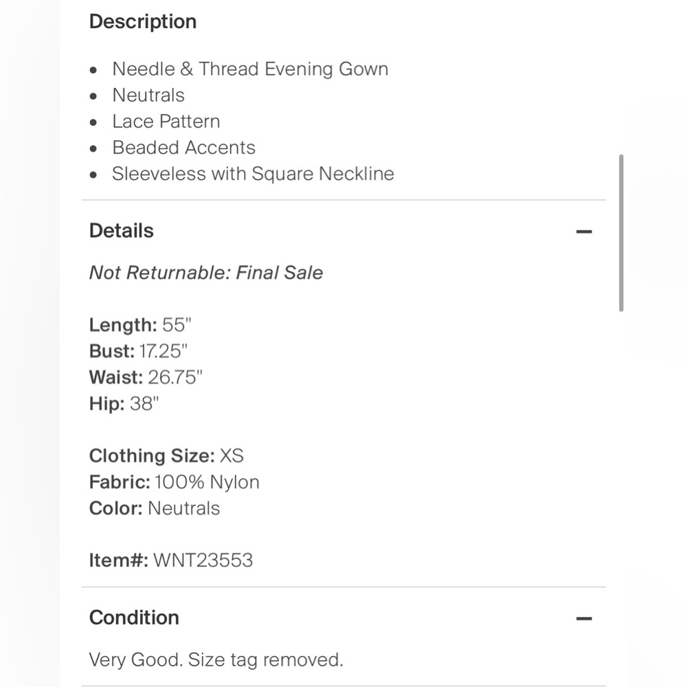 NWT Needle and Thread Pink Petal cluster bib gown xs 🦋 - Picture 16 of 16